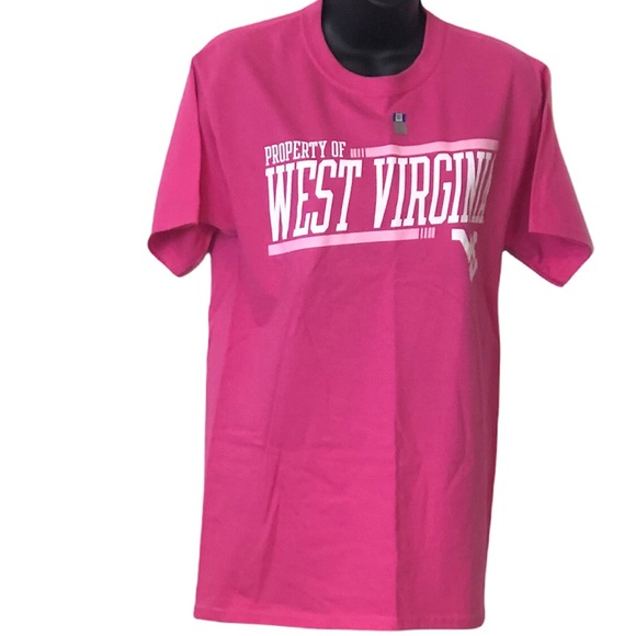 Hanes neon pink West Virginia Crewneck shortsleeved t-shirt Size S/P/CH - Picture 5 of 9